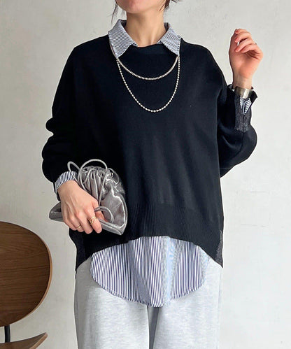 疊穿設計 針織套頭衫