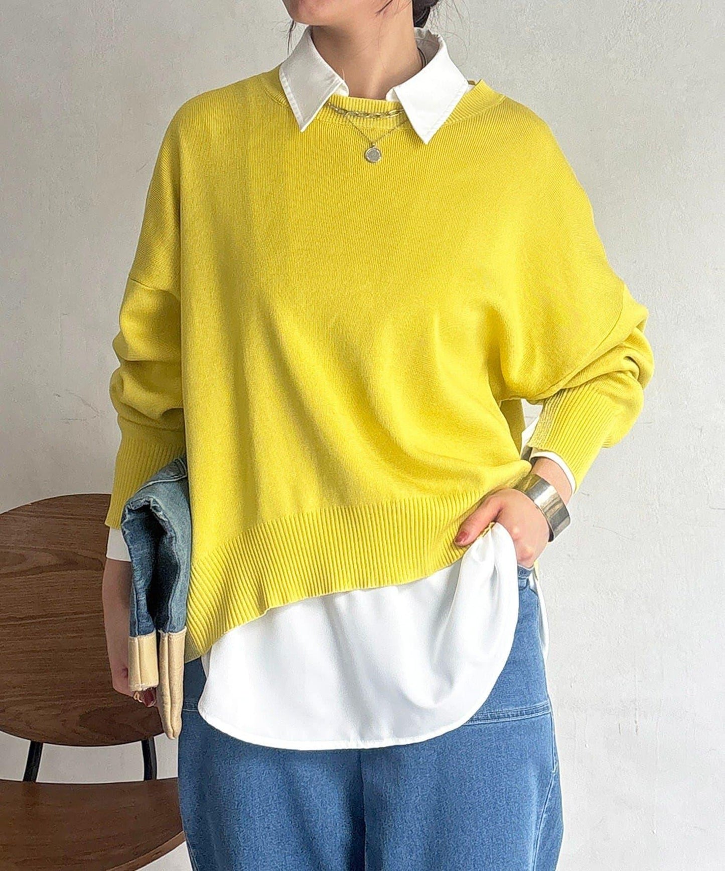 疊穿設計 針織套頭衫