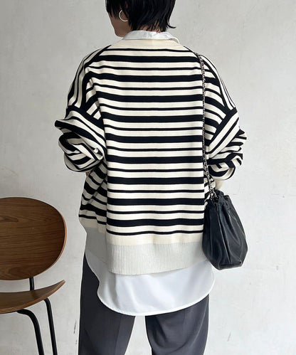 疊穿設計 針織套頭衫