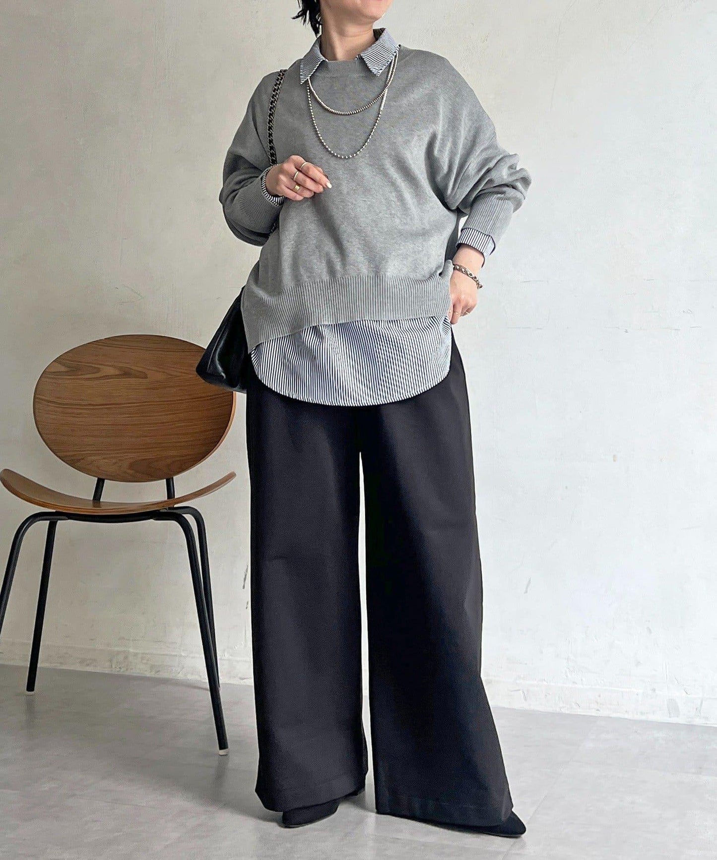 疊穿設計 針織套頭衫