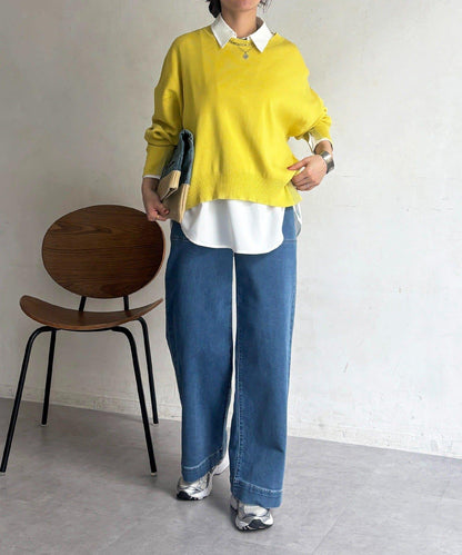 疊穿設計 針織套頭衫