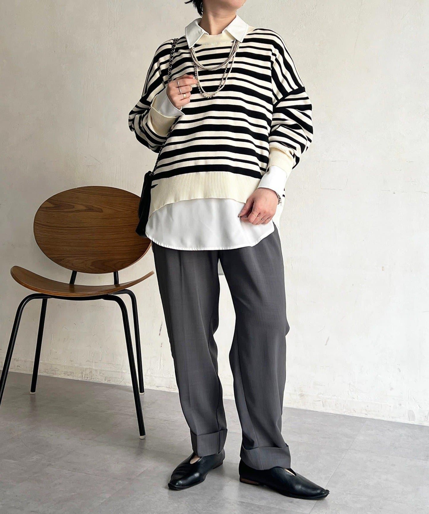 疊穿設計 針織套頭衫