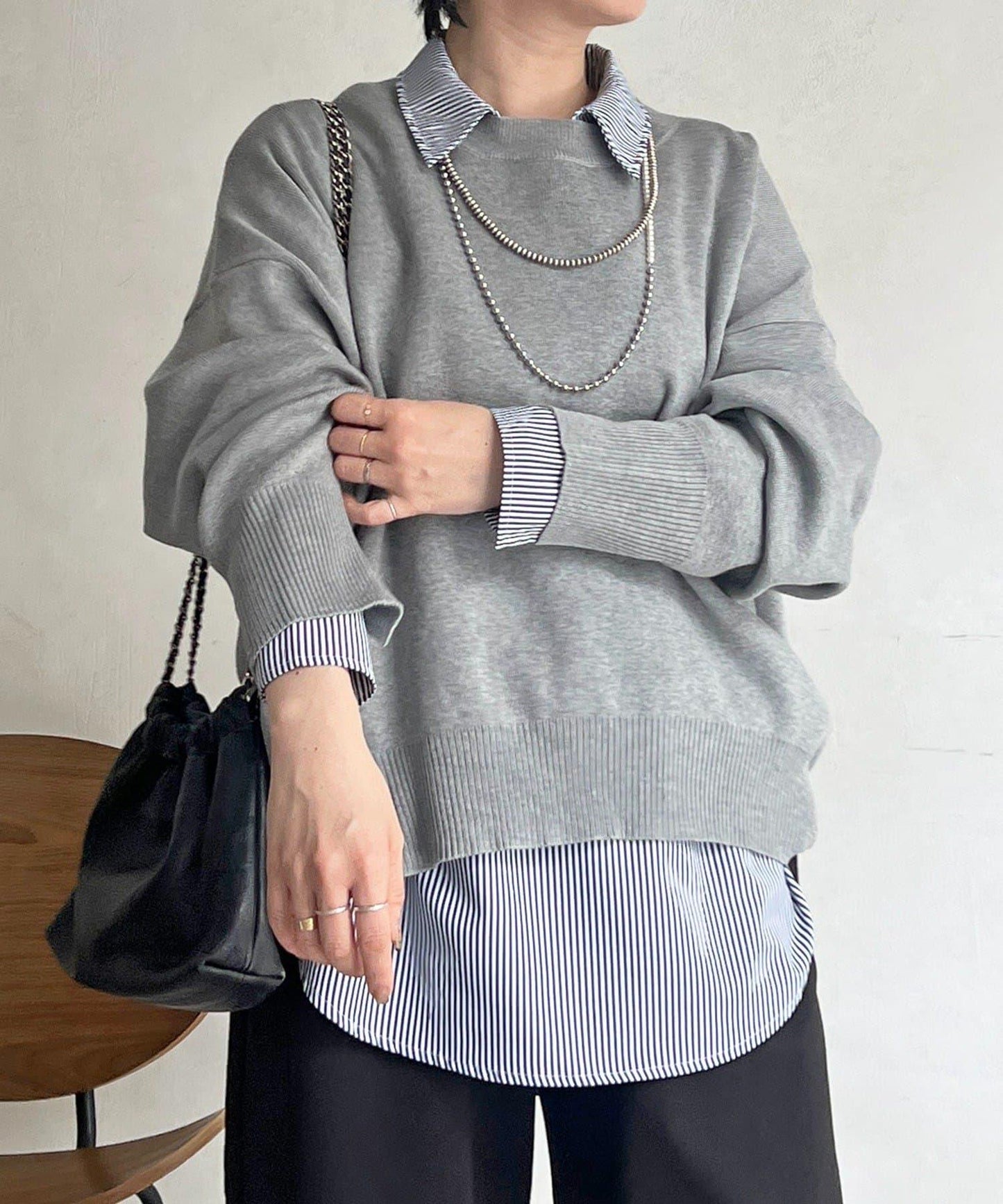 疊穿設計 針織套頭衫