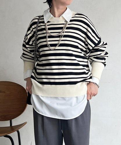 疊穿設計 針織套頭衫