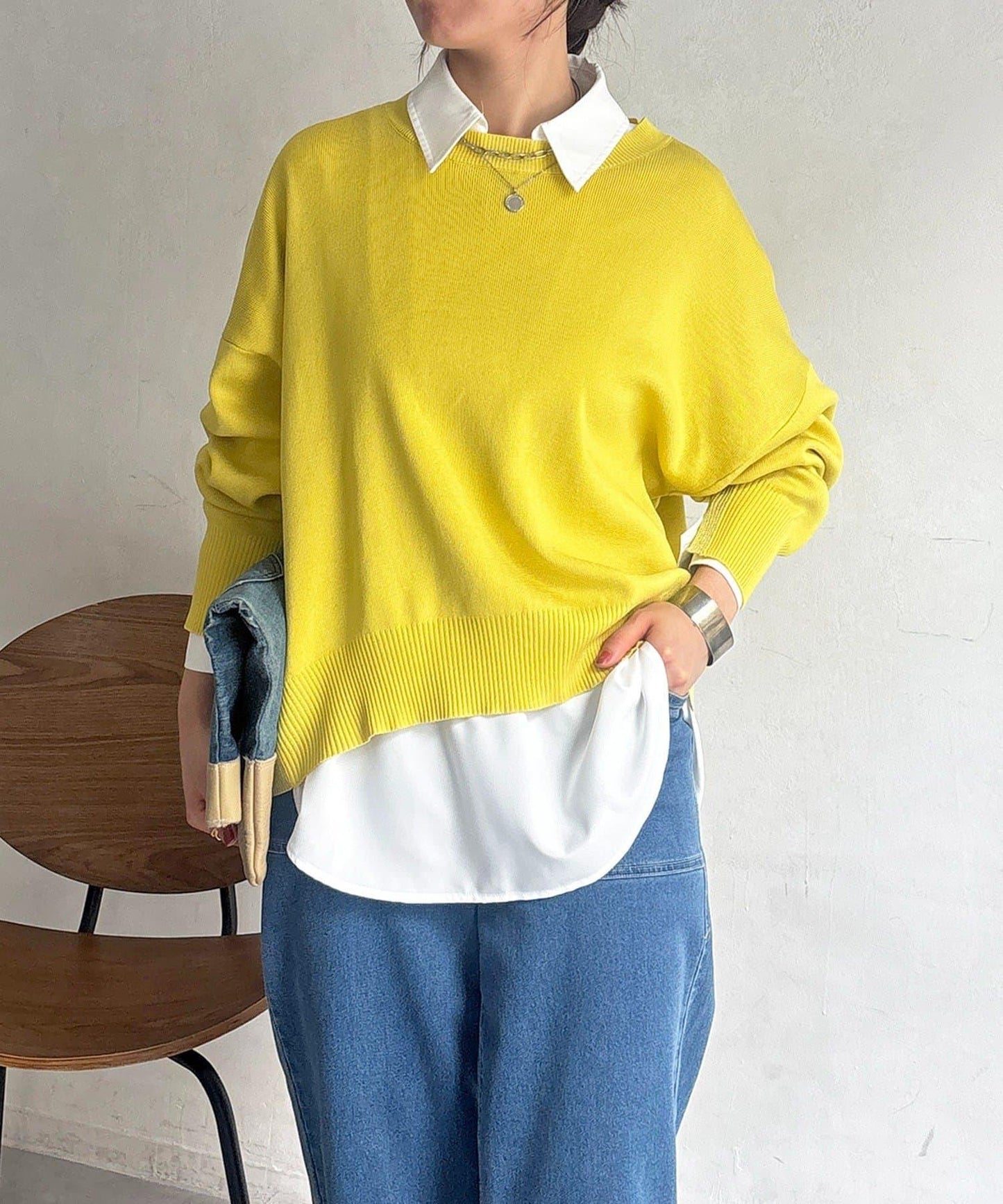 疊穿設計 針織套頭衫