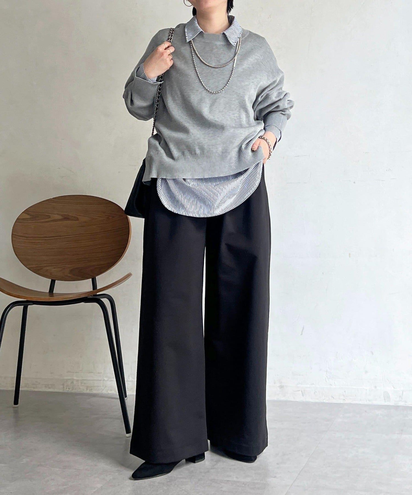 疊穿設計 針織套頭衫