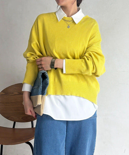 疊穿設計 針織套頭衫