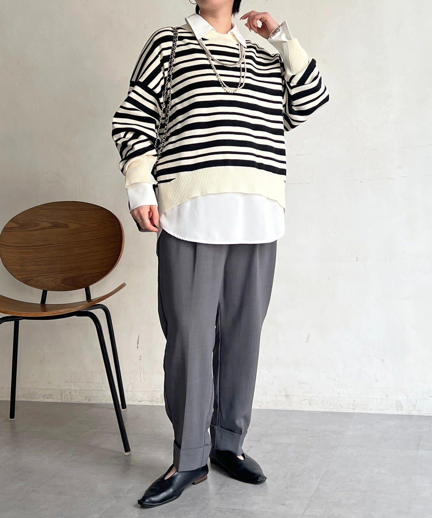 疊穿設計 針織套頭衫