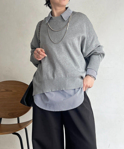 疊穿設計 針織套頭衫
