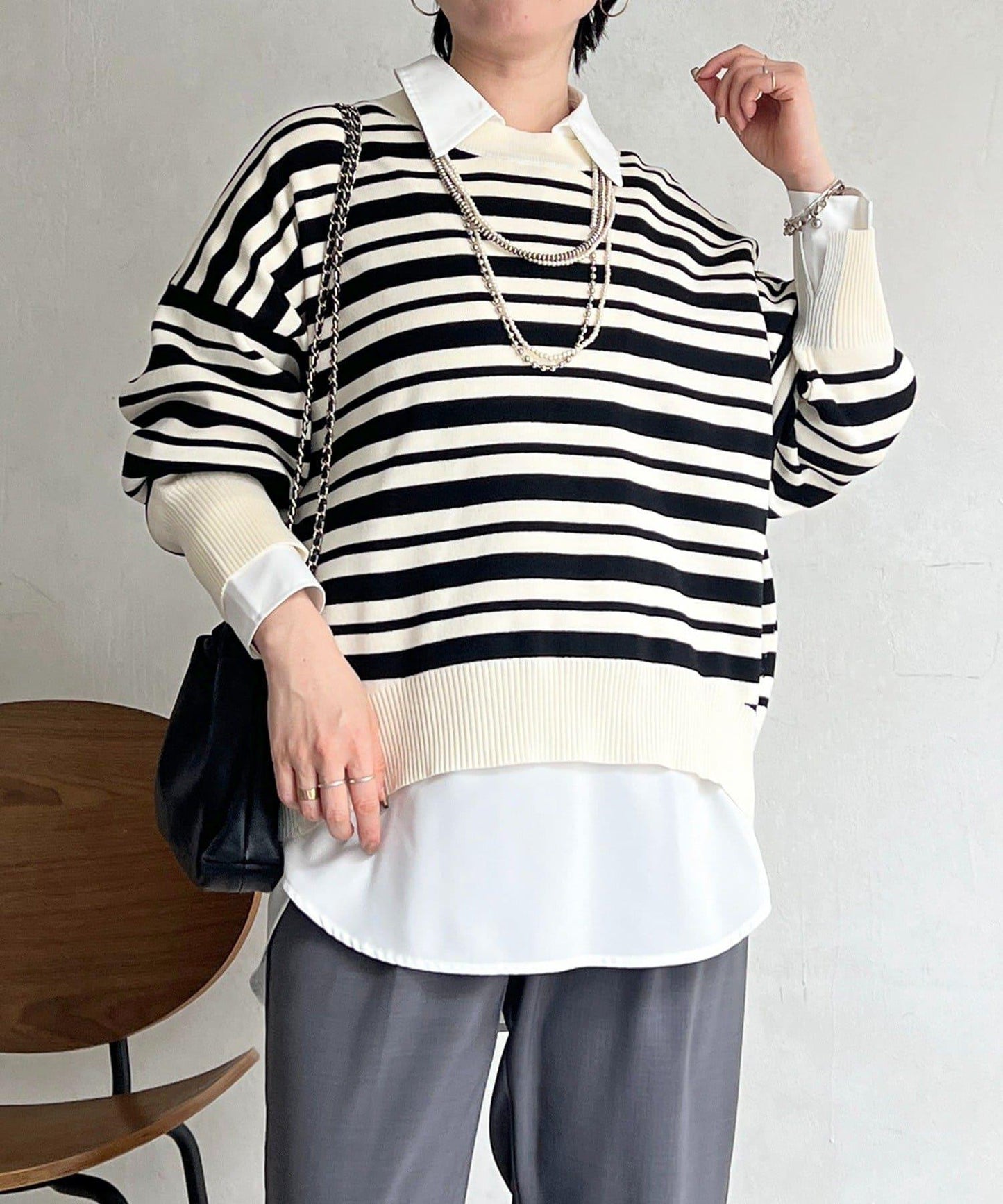 疊穿設計 針織套頭衫