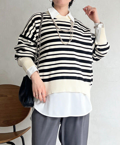 疊穿設計 針織套頭衫