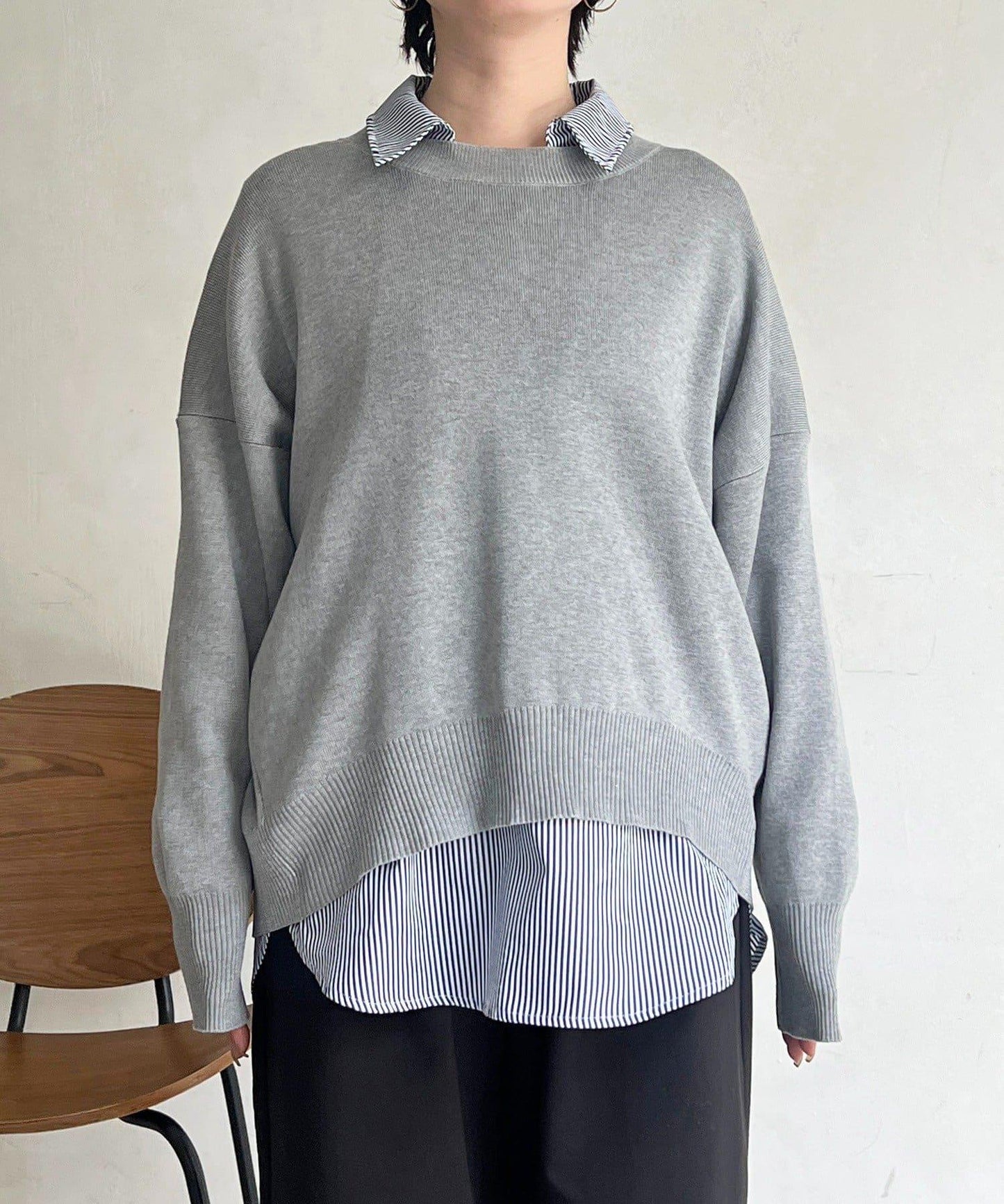 疊穿設計 針織套頭衫