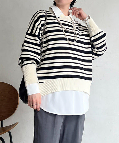 疊穿設計 針織套頭衫