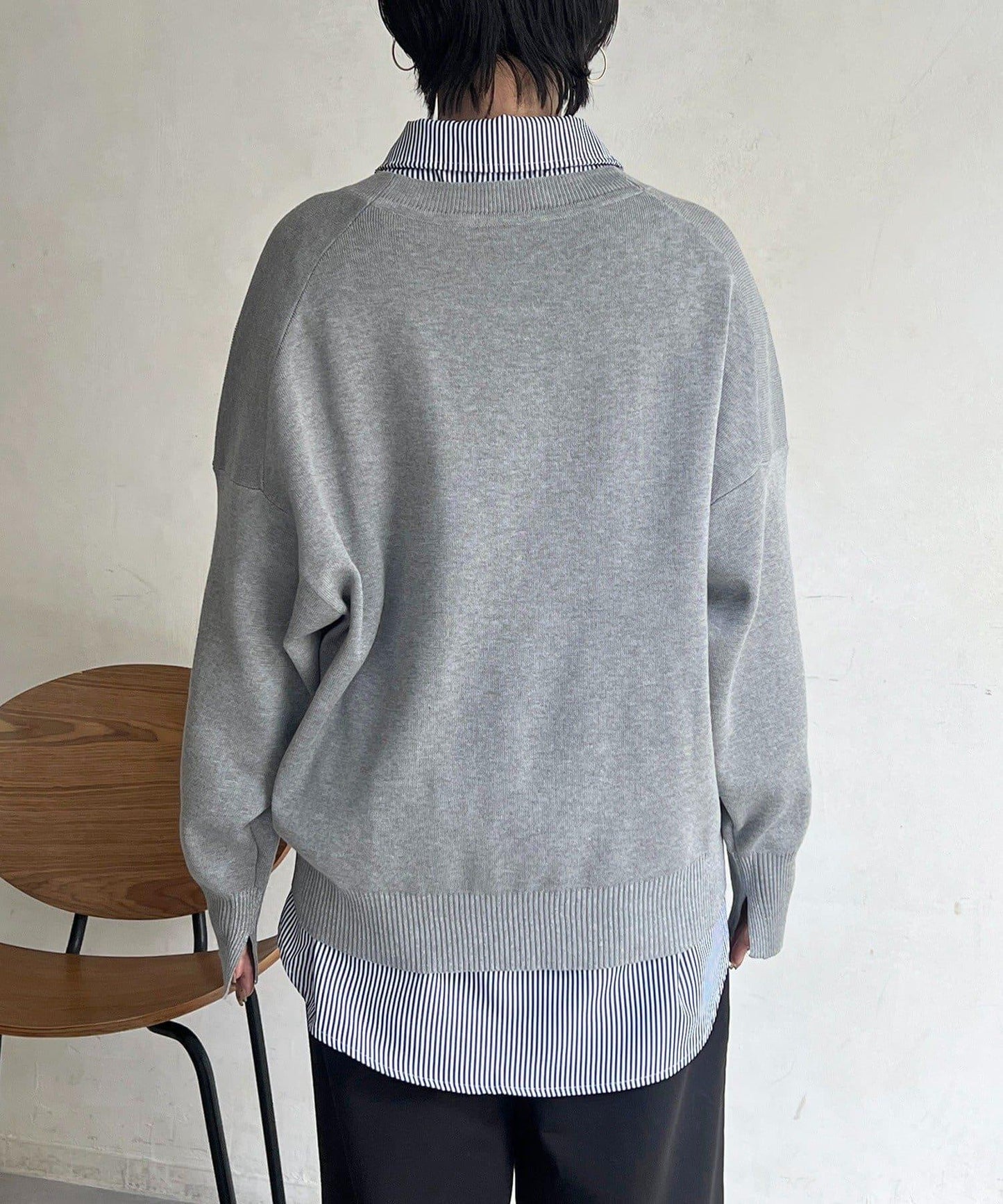 疊穿設計 針織套頭衫