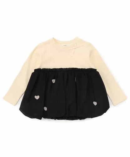 雪紡蓬鬆拼接上衣