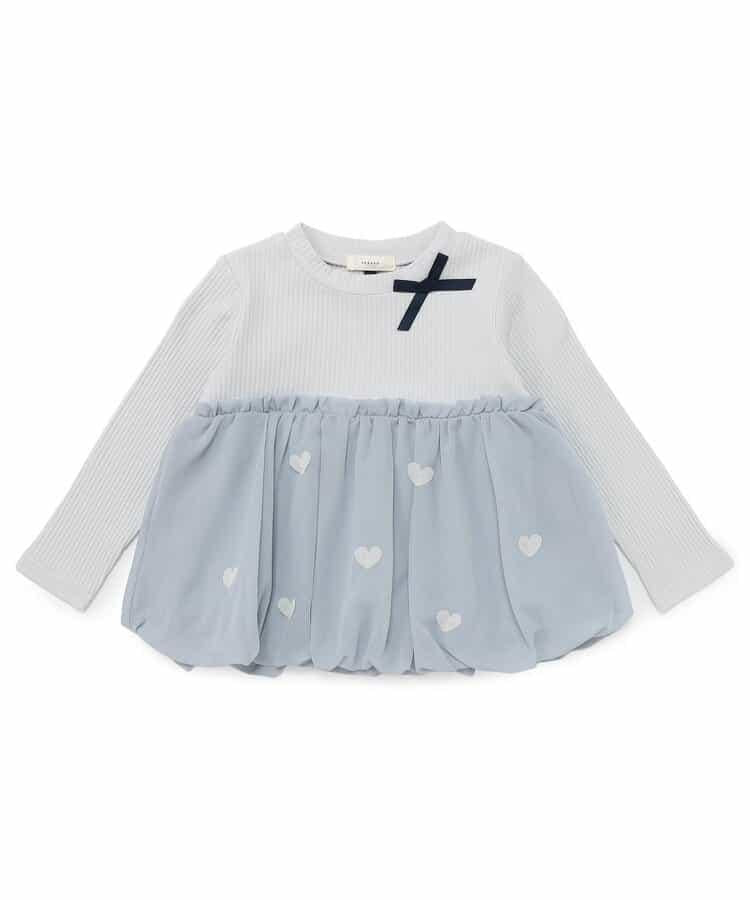 雪紡蓬鬆拼接上衣