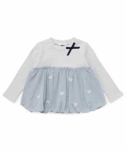 雪紡蓬鬆拼接上衣