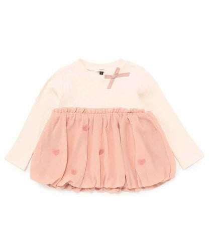 雪紡蓬鬆拼接上衣