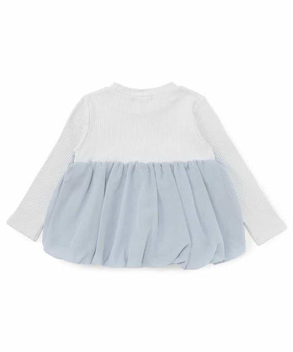 雪紡蓬鬆拼接上衣