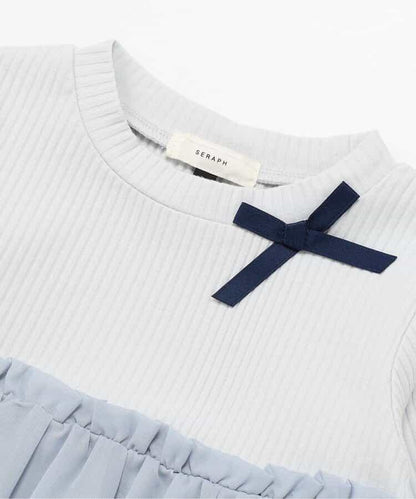 雪紡蓬鬆拼接上衣