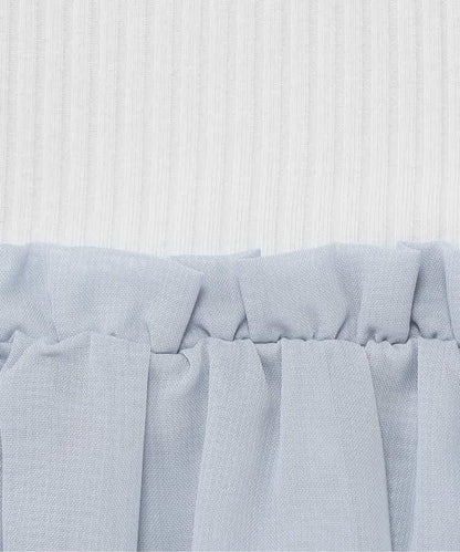 雪紡蓬鬆拼接上衣