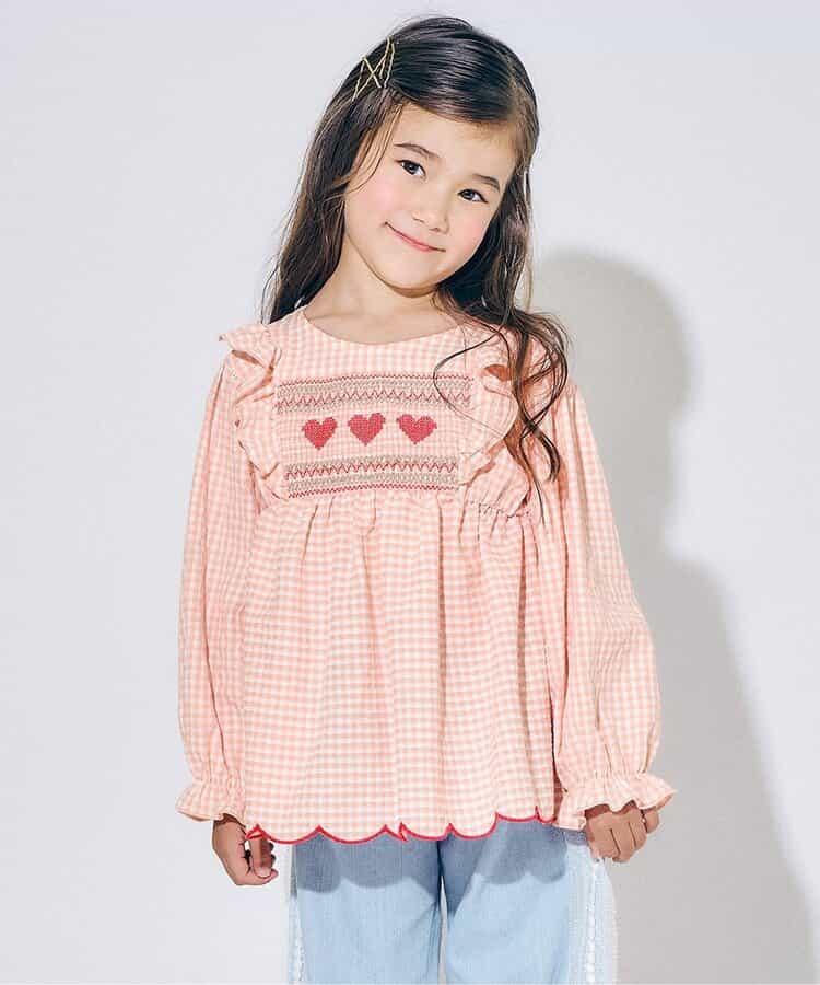 心形抽褶設計 長款襯衫