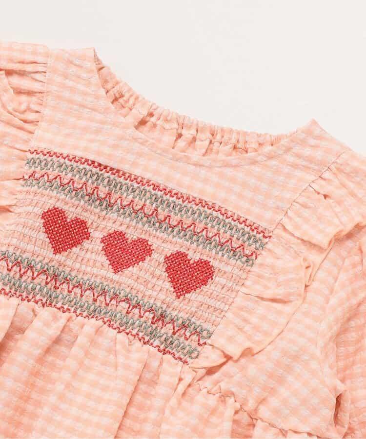 心形抽褶設計 長款襯衫