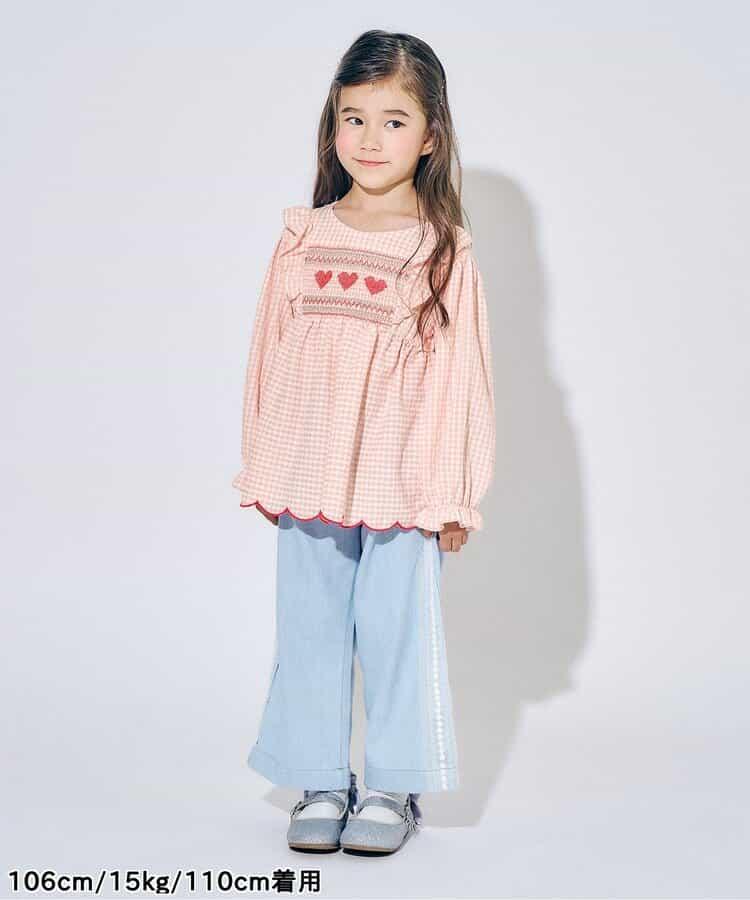 心形抽褶設計 長款襯衫