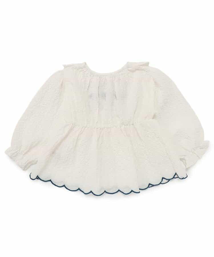 心形抽褶設計 長款襯衫