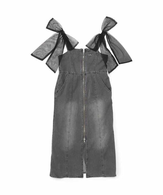 前拉鍊 蝴蝶結設計 背心裙