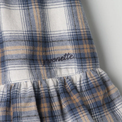 格紋層疊設計 內搭短褲 半身裙