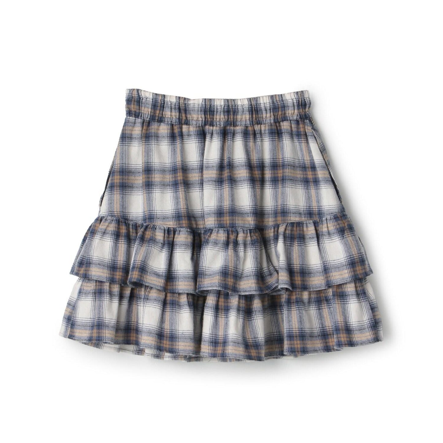 格紋層疊設計 內搭短褲 半身裙