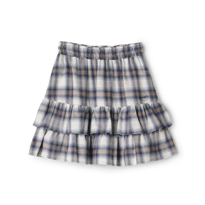 格紋層疊設計 內搭短褲 半身裙
