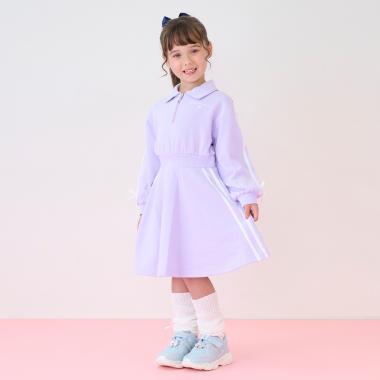 半拉鍊 條紋設計 連衣裙