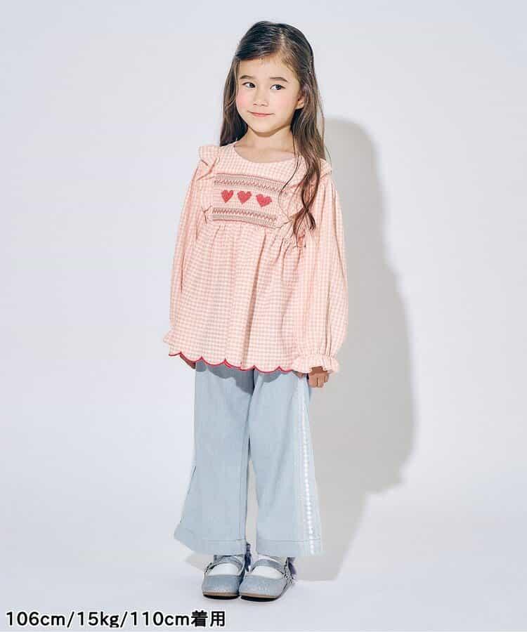 蕾絲拼接直筒版型 牛仔褲 10分丈