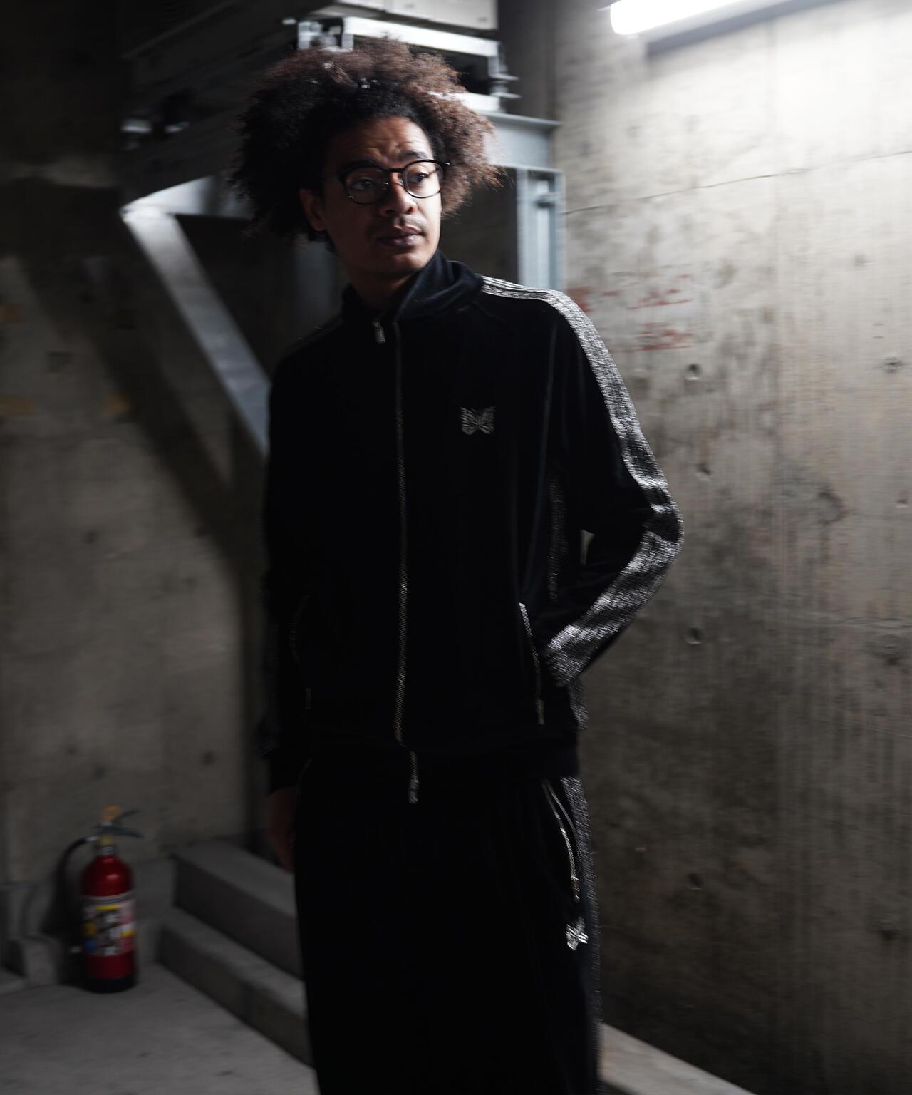 NEEDLES LHP EXCLUSIVE TRACK JACKET C/PE VELOUR BLACK款 運動夾克