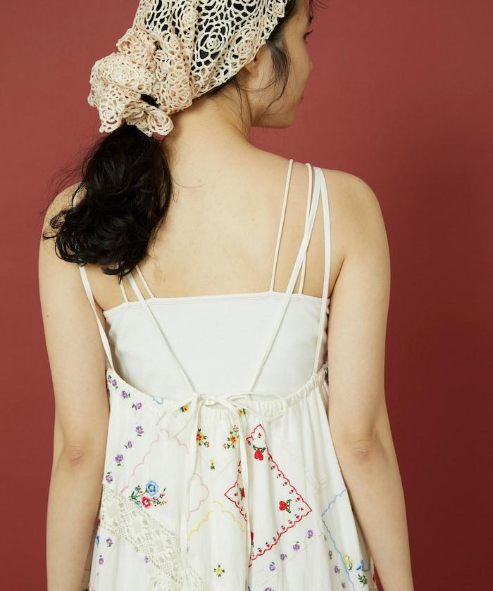 花朵手帕刺繡 吊帶 連衣裙