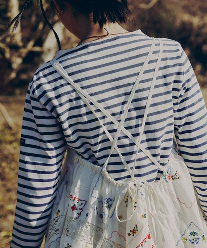 花朵手帕刺繡 吊帶 連衣裙