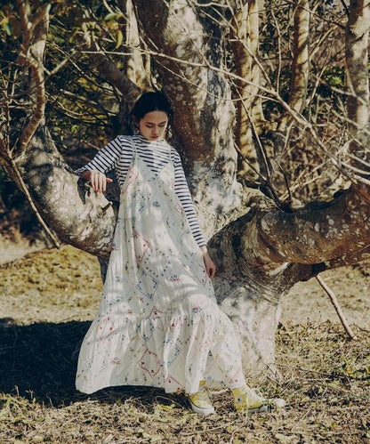 花朵手帕刺繡 吊帶 連衣裙