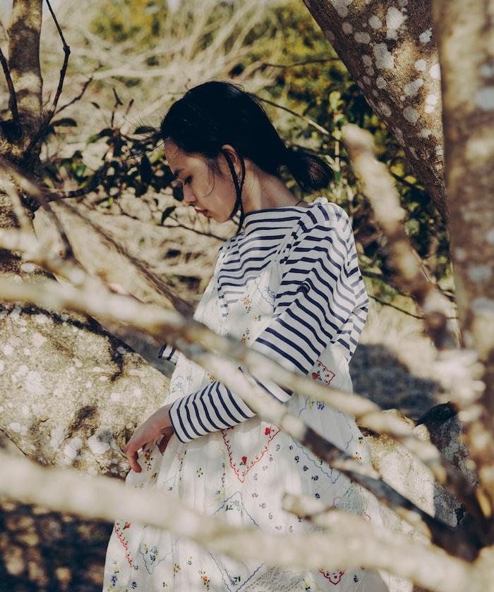 花朵手帕刺繡 吊帶 連衣裙