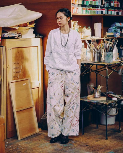 花卉手帕刺繡 褲子