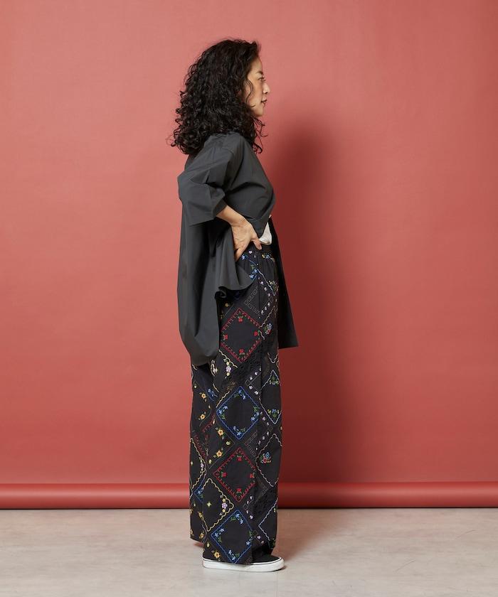 花卉手帕刺繡 褲子