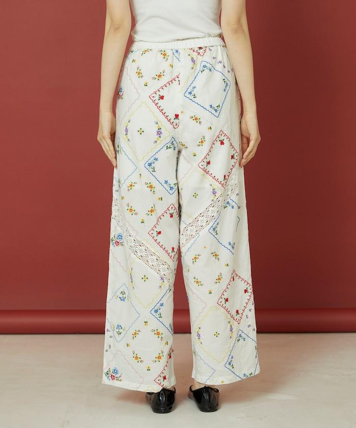 花卉手帕刺繡 褲子