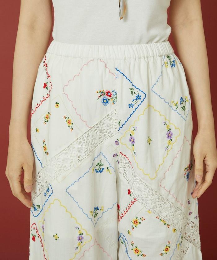 花卉手帕刺繡 褲子