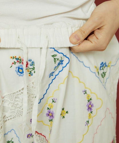 花卉手帕刺繡 褲子