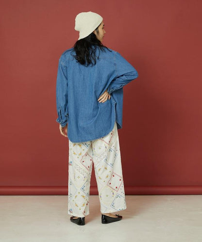 花卉手帕刺繡 褲子