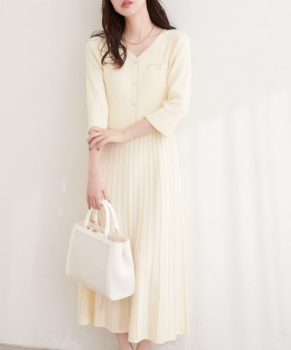 亮片褶皺針織連衣裙