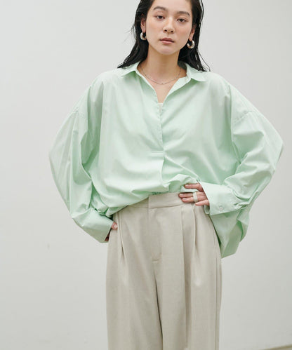 開領設計 長袖襯衫