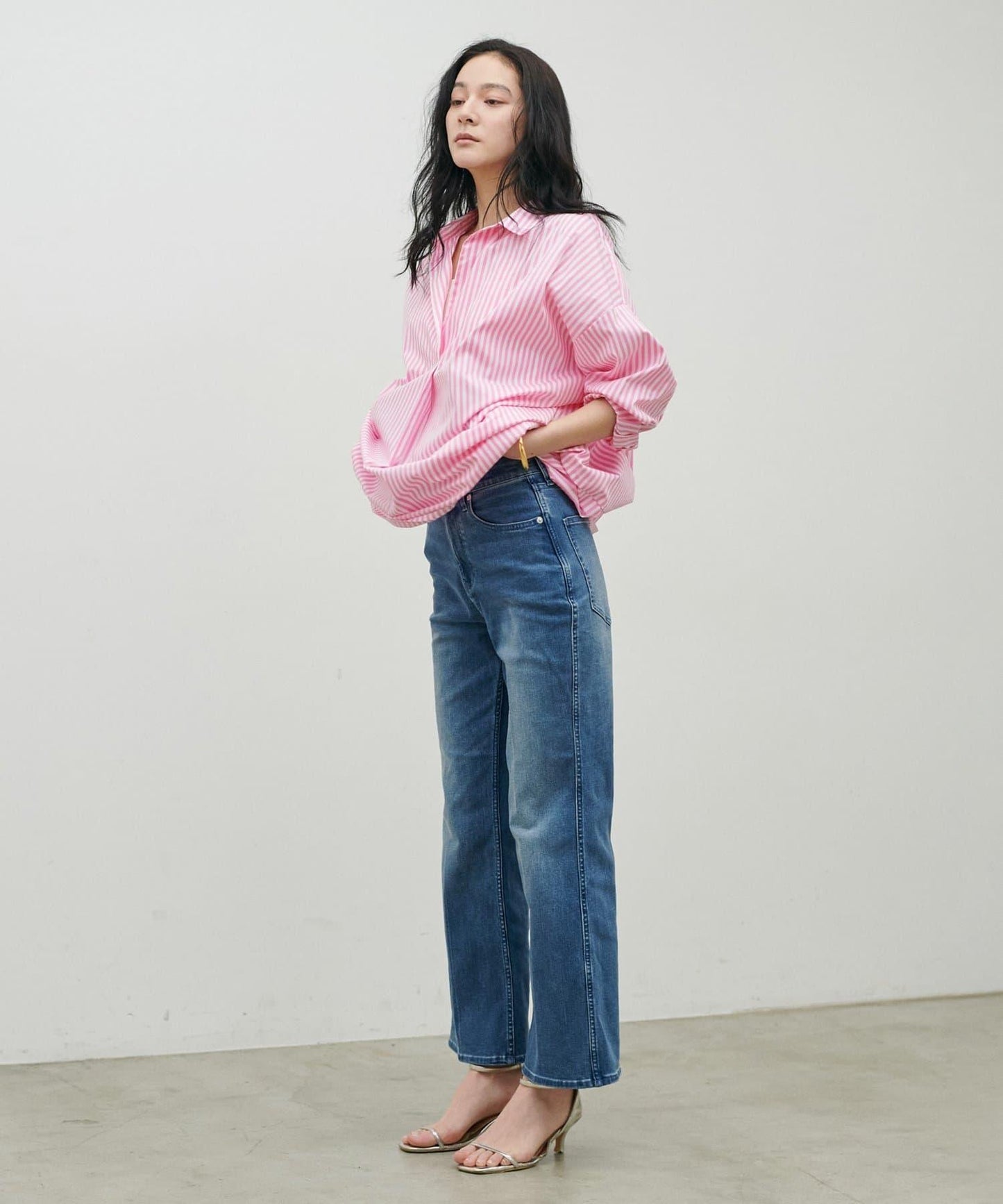 開領設計 長袖襯衫