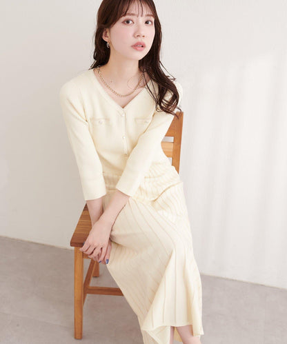 亮片褶皺針織連衣裙